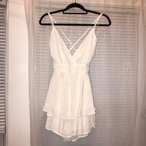 Fit & Flare Summer Romper White (Selfie Leslie)